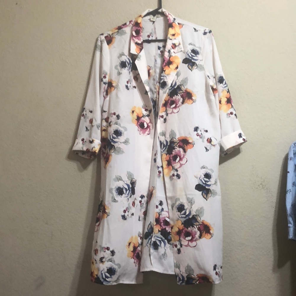 Long floral blazer